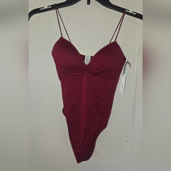 Forever 21 Tops - NEW WITH TAGS* FOREVER21 Burgundy Spaghetti Strap Seamless Bodysuit JuniorSize S